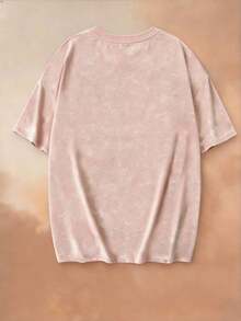Nueva blusa de verano con estampado de cara de leopardo vintage, cuello redondo, teñido anudado y manga corta.Elegante y versátil para mujer. - Rosa - Ver 4