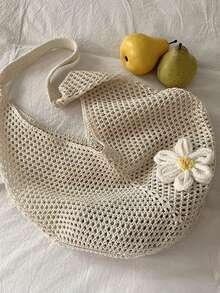 Summer Handmade Woven Tote Bag For Women, Large Capacity Casual Shoulder Bag, New Versatile Beach Vacation Commute Woven Oversized Bag - Multicolor - View 14