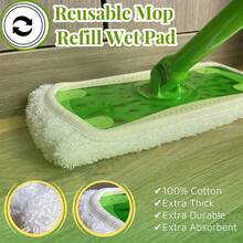 Reusable Microfiber Mop Refill Pads 4 Pack Washable Strong Absorption For Dry And Wet Mopping Fits 10-12 Inch Sweeper Mops - 1 - Xem 8