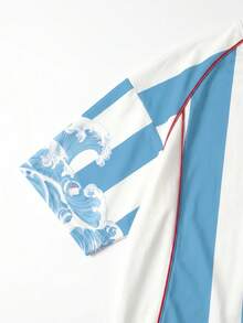 Áo thun nam FRACTYR mùa hè, phong cách đường phố thường ngày, in hình chim hạc Nhật Bản và hoa anh đào, dáng rộng, cổ tròn, tay ngắn, chất liệu mềm mại và thân thiện với da. - trắng - Xem 8