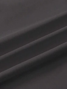 Camisa casual de manga larga de un solo pecho y holgada de unicolor para mujer, otoño - Gris Claro - Ver 5