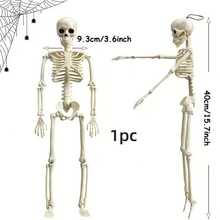 1 pièce Décoration de tête de squelette d'Halloween, tête de squelette en plastique à corps entier avec articulations réglables, petite tête de squelette suspendue, convient pour la décoration d'Halloween pour l'extérieur et l'intérieur, ornement suspendu pour maison hantée et cimetière - squelette d'Halloween - Voir 13