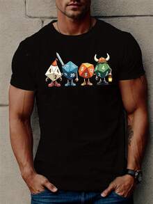 LET'S ALL GO TO THE DUNGEON Camiseta de Manga Corta para Hombre, Camiseta de Verano, TopTee - Negro - Ver 2
