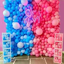 Cajas de Globos para Decoración Shower, 4 Pieza Kit de Cajas de Globos Transparentes Blancas con 30 Letras +, Decoraciones de Fiesta para Cumpleaños Shower Niña Niño Revelación de Género - 1 - Ver 6