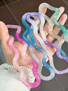 1pc Multicolor Gradient Twist Deformable Rope, Changes With Temperature. Can Massage And Relax Muscles And Fingers, Decor To Create Ambiance, Relieve Stress, Ideal For Office Workers, Students, And A Perfect Gift For Ladies And Mothers. - Multicolor - View 9