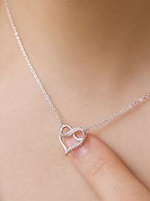 1pc Cubic Zirconia Necklace Pendant, Suitable For Teenage Girls Daily Decoration, Party Wear, Birthday Gift - 4# - View 1