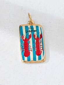 1pc Gold-Plated Colorful Enamel Pendant Necklace, Customizable Tropical Fruit Theme Pendant Necklace, Delicate Paperclip Chain Layered Jewelry, Cute Stackable Beach Holiday Daily Wear Women Gift - Multicolor - View 16