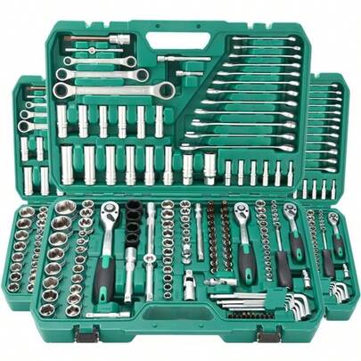 Juego de llaves de vaso, kit de herramientas de reparación de automóviles con llave de trinquete, herramientas de mantenimiento y reparación multifuncionales para el hogar, juego de puntas de destornillador, caja de herramientas de reparación de automóviles