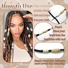 60pcs Vintage Gold Patterned Hair Beads Set, Including Mixed Style Hair Clips, Hair Pins, Hair Accessories,Hair Claws,Clips For Hair - Multicolor - View 5