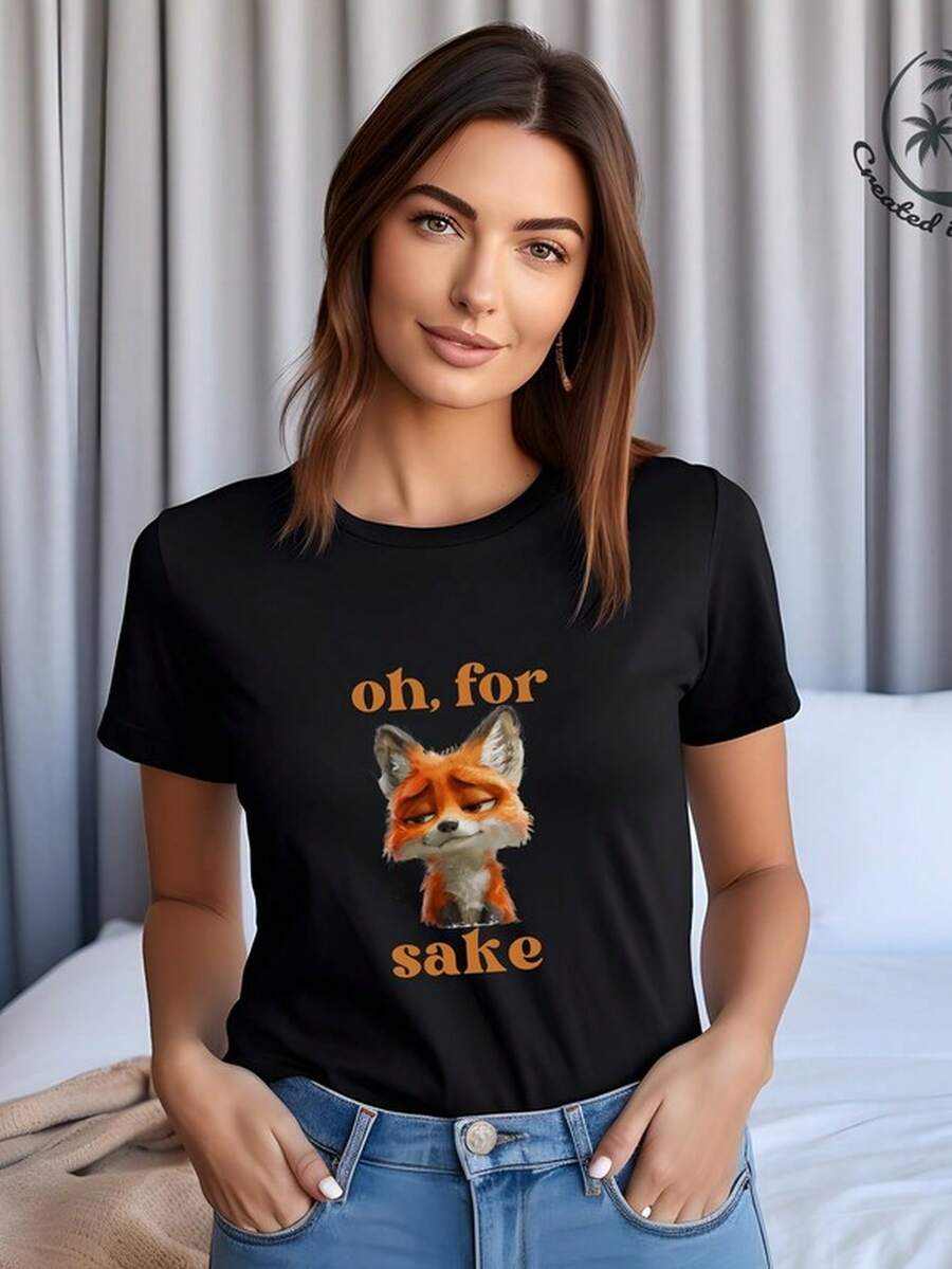 Funny Fox Graphic T1EE 'Oh for Fs Sake' SarC1Astic S1Hirt