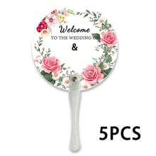 Personalized Wedding Hand Fan, Customizable With Name, Date, Photo And Other Information. Durable Plastic Handle, Suitable For Weddings, Bride Celebrations And Outdoor Events - Multicolor - View 30