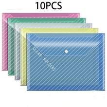 Bộ 10 chiếc bìa đựng tài liệu chống thấm nước bằng nhựa PP trong suốt cỡ A4 cổ điển, phong bì đựng tài liệu trong suốt. - túi đựng tài liệu - Xem 5