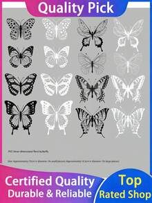 1 pieza/8 piezas/32 piezas Pegatinas 3D de mariposas negras y blancas de PVC, adecuadas para decorar armarios en la sala de estar y el dormitorio, embellecer las paredes del hogar. También son excelentes para accesorios hechos a mano para ramos de rosas, arreglos florales, materiales de embalaje de flores y pegatinas de pared 3D. También son adecuadas para pegatinas de pared decorativas DIY, creando una atmósfera minimalista y fresca, perfectas para fotografía y decoración de paredes. - multicolor - Ver 2