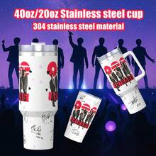 Bình nước giữ nhiệt BT21 Signature (40oz/20oz) có ống hút và tay cầm – Món quà hoàn hảo cho fan ARMY tại các buổi hòa nhạc, du lịch, trường học | Halloween, Giáng sinh, Lễ Tạ ơn - Nhiều màu - Xem 1