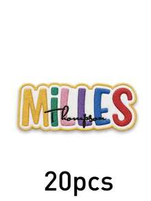 Custom Colorful Letter Name Patch, Personalized Rainbow Text Patch Sticker For Jackets Hoodies Backpacks Tote Bags, Customized Embroidered Name Clothing Badge, Customizable Fashion Label Decor, Aesthetic Street Style Accessory - Style H - View 23