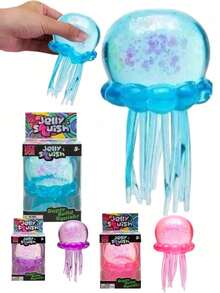 Đồ chơi thạch Schylling Jelly Squeeze hình sứa lấp lánh, mềm dẻo - Đồ chơi giảm căng thẳng Need Doh Super Squeeze, phù hợp cho trẻ em và người lớn, quà tặng Phục Sinh và sinh nhật lý tưởng, thích hợp làm quà nhét hộp, quà sinh nhật, phần thưởng trong lớp học, đồ chơi rương kho báu, quà nhét tất Giáng sinh, quà tặng cho bé trai và bé gái, và quà tặng dễ thương cho các bữa tiệc. - Nhiều màu - Xem 10
