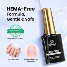 Beetles 9 In 1 Gel Nail Glue, 2Pcs 10ml Long Lasting UV Glue For Acrylic False Tips Clear Press On Nails, Multi-Functional Base Gel Nail Art DIY Manicure - 2 lọ keo dán móng tay dạng gel, mỗi lọ 10ml. - Xem 4