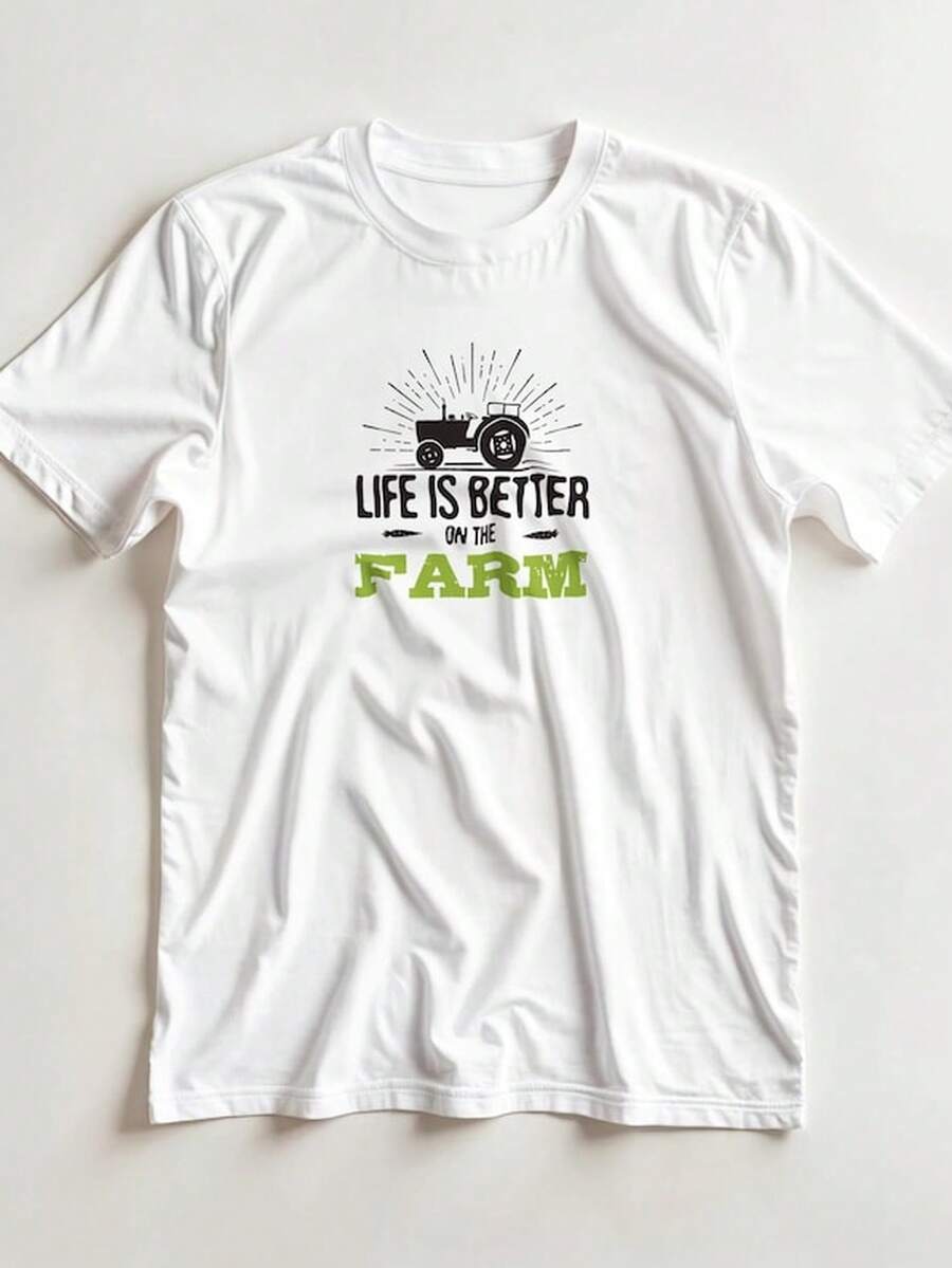 L1L1ife Is Better On The Farm T1S1Hirt Farm Lovers S1HI1ROntriving Graphics T1EE UniS1ex Cla1ssic Fit Gildan 5000 Heavyweightotton. - 白色 - 查看 1