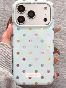 柔軟奶藍色亮面波點手機殼，適用於 iPhone 17/17 Pro/17 Pro Max，全包覆保護殼，適用於 iPhone 14/15 Pro/16 Pro Max，柔軟彈性 - 淺藍色 - 查看 5