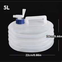 1个可折叠储水袋，5升/10升可折叠水容器带水龙头，防漏，可重复使用，适用于露营、徒步旅行、公路旅行、紧急情况和户外活动 - 白色 - 查看 12