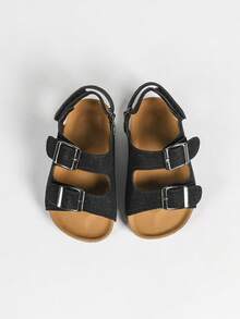 Sepatu Flat Anak Klasik Bergaya, Sandal Gabus Vintage untuk Balita - Hitam - View 4