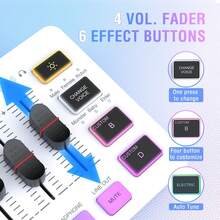 XLR/USB音频混音器套装，带增益旋钮的播客录音麦克风，带推子的PC视频混音器套装，游戏语音 - FIFINE KS5 白色 - 白色 - 查看 6