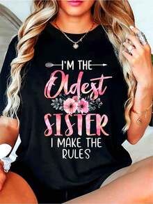Camiseta de manga corta para mujer"EstoyElGrandeHermanaYoHacerElReglasHermano o hermanaGráficoCamiseta-SuaveTripulaciónCuelloCortoManga,ConRosa&BlancoRotulación,LigeroTranspirableInformalInformalVestimentaDivertidoAncianoHermanaDecir,CumpleañosRegaloParaMujeres,Hermano o hermanaRopa, vestimentaMáquinaLavableRegularAjusteTodo el añoComodidad,EleganteRosa&BlancoFloralDiseño,Hermano o hermanaOrgulloDeclaraciónTee,NoCinturónSuéterCamiseta de estilo para el verano - Negro - Ver 7