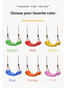 1pc Swing Chair, Outdoor Swing Seat, Hanging Plastic Tree Chair With Ropes, Sturdy Non-Slip Swing, Easy Installation - Multicolor - View 2