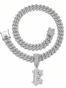 1 Pcs Funky Letter Pendant Necklace Set, Link Chain Hip Hop Jewelry, Perfect Gift For Women And Boys Women Girls Light Luxury High-End Dainty Delicate Pendant Necklace & Light Luxury Choker, Niche Design & Minimalist High-End Style, Sweet Girlish & Gentle Temperament, Shiny Eye-Catching & Texture-Rich, Slim & Versatile & Slimming, Delicate & Exquisite & Thin, Suitable For Daily Commute, Dating Outfits, Dinner Party, Workplace Business, Girlfriends Gathering, Wedding Bridesmaid, Vacation Photography, Street Shooting Styling, Holiday Gift Giving, Light Luxury Street Outings, Annual Party Gala, Casual Daily Wear, Engagement & Spring Summer Outfits, Skin Friendly & Soft Breathable - Bạc - Xem 27