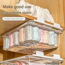 Transparent Underwear Storage Box, Drawer Type Socks Underwear Organizer, Household Wardrobe Layer Divider Separation Basket, Clothing Storage Essential,Bedroom Room Decor,Back To School - Multicolor - View 7
