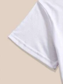 1pc Camiseta de Mujer Talla Grande con Estampado de Gato en Forma de Corazón: Estilo Suave, Tierno y Encantador, Moda Casual con Vibra Vintage, Perfecta para Ocio y Deporte en Primavera. Cuello Redondo, Manga Corta, Disponible en Tallas 1XL a 5XL - Blanco - Ver 2