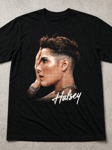 Halsey T Shirt Pop Singer Graphic Tee Music Fan Gift - Black - View 1