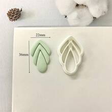 軟陶耳環聚合物黏土模具 不對稱幾何形/蓮花黏土切割器 DIY 珠寶吊墜製作工具 - 白色 - 查看 11