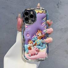 Disney Lilo & Stitch Phone Case, Cartoon Art Protective Cover. Compatible With IPhone 17, 16, 15, 14, 13, 12, 11 Pro Series, Featuring Stitch Holding Colorful "HAPPY BIRTHDAY" Balloons Against A Gradient Blue-Purple Background, Perfect For Animation Fans, Ideal For Birthdays, Holidays, Anniversaries, Graduation Gifts, Or Any Special Occasion To Surprise Family, Friends, Classmates, And Loved Ones. - 銀色 - 查看 4