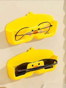 1pc No-Drill Pressure-Resistant Fashion Wall-Mounted Glasses Storage Rack, Bedroom Bedside Table Jewelry & Sundries Storage Rack, Bathroom Wall-Mounted Fashion Glasses Storage Rack - Multicolor - View 4