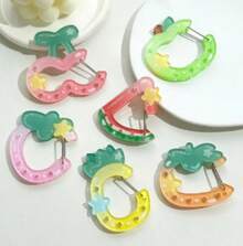 Two-Piece Set Of Hollow Fruit-Shaped Carabiner Clips, Suitable For Bag Clips, Cute Fruit Pendants, Colorful Acrylic Decorative Clips For Backpacks, Keys, And Lunch Boxes - Style 2 - View 7