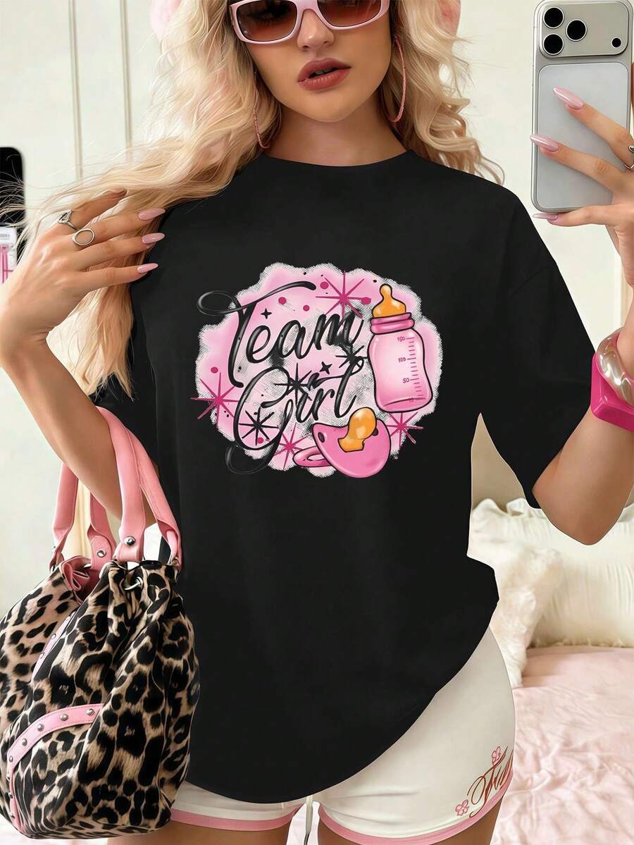 Dam-T-shirts - Svart - Visa 1