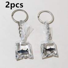 2pcs 25mm Ring Keychains With 50x23mm Transparent Water Bag Fish Resin Charms Pendant DIY Jewelry Making Accessories Findings - Fish - View 10