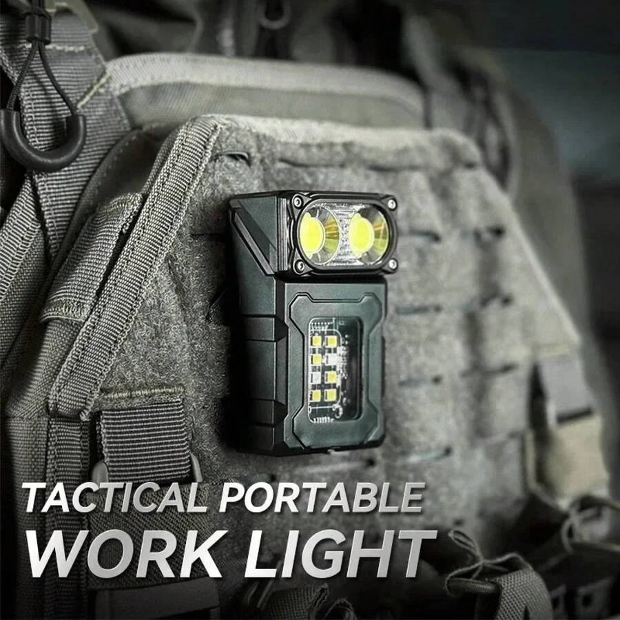 Linterna LED Táctica Portátil, Herramienta EDC, Mini Linterna LED para Exteriores, Camping, Senderismo, Herramienta Molle, Recargable por USB - D 2 piezas - Ver 1