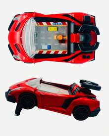 Toy Car Racing Simulator With Steering Wheel - Red - View 1