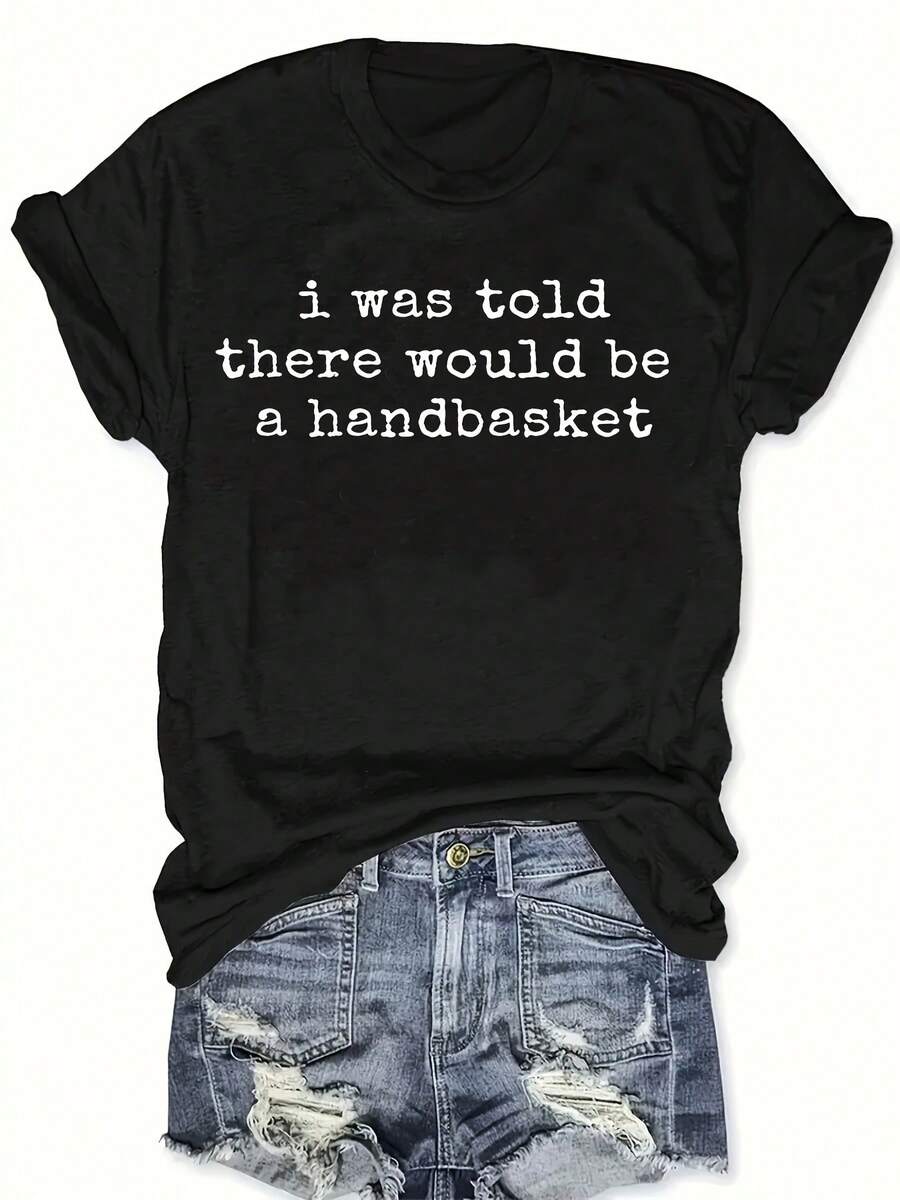 Camiseta unisex de manga corta,--YoFueInformadoEsoAllí¿Podría?SeaaCesta de manoImprimirencendidoaDiarioInformalDesgasteCuello RedondoSuéterCuálEsaCómodoYSuaveMujeresJugadores de camisetashombre, , , Dazymujer,romwehombres, bohochic,maestrasregalos,camisetaparaconjuntos de mujercon curvasparamu,y2k, - Negro - Ver 1
