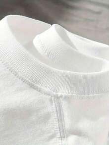 1 Piece Coquette Amen Synthetic Yarn Crochet T-Shirt, Christian Floral Knit Shirt, Retro Floral Religious Round Neck, Short Sleeve Boho Cottagecore Style. GA420180g 100% Cotton - 白色 - 查看 3