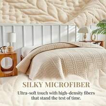 1 pieza Colcha acolchada de capas para verano, ropa de cama minimalista de verano, sábana de cama doble, funda de cama, ropa de cama suave y transpirable para todas las estaciones, manta acolchada minimalista, colcha ligera para aire acondicionado, funda de cama para todas las estaciones, manta acolchada para decoración de dormitorio, ropa de cama lavable a máquina para alquiler de hogar y dormitorio (1 colcha) - Albaricoque - View 5