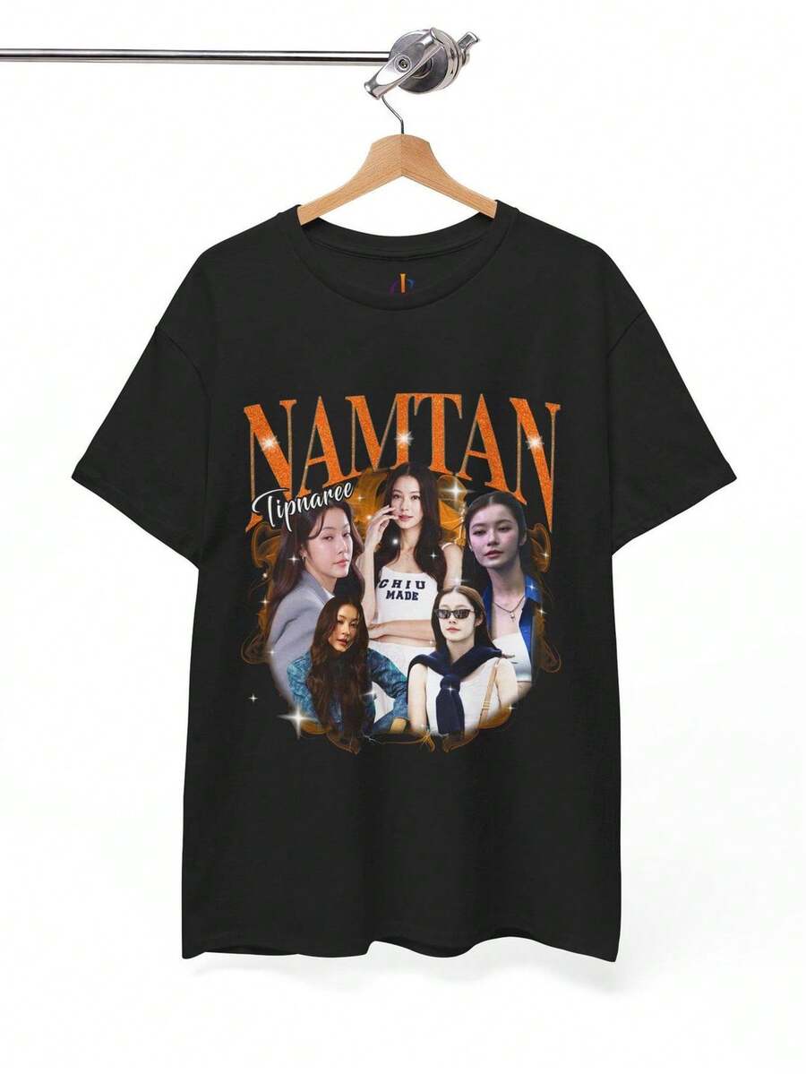 Serie GL tailandesa T1S1Hirt Namtan Tipnaree Arte de fan T1EE HermoS1o OjoC1Atching Actriz S1Hirt Rega1lo para amantes del drama GL.