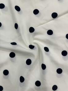 Elegant French-Style Long Dress With Straps And Polka Dots For Spring - 白色 - 查看 3