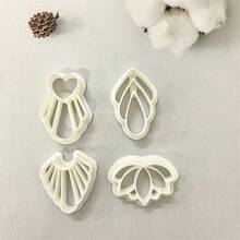 軟陶耳環聚合物黏土模具 不對稱幾何形/蓮花黏土切割器 DIY 珠寶吊墜製作工具 - 白色 - 查看 6