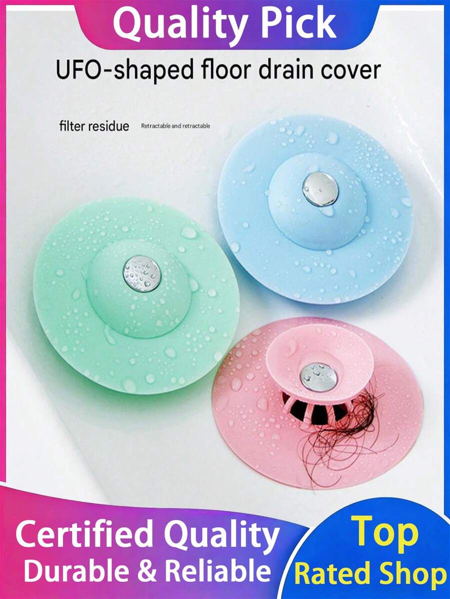 1PC/4pcs All-In-One 2-In-1 Kitchen Essential, Kitchen Sink And Sink Drain Plug, Bathroom Accessory, Bathtub Drain Plug With Premium Silicone Filter, Anti-Clogging, Pop-Up Design, Hair Catcher Suitable For Shower, Bathtub And Sink