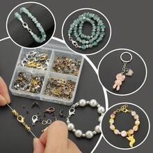 520pcs/Box DIY Jewelry Accessories Set, Random Mixed Colors, Includes Lobster Clasp, Crimp Beads, Spacer Beads, Jump Rings, Suitable For DIY Jewelry Making Such As Necklaces, Bracelets, Beading, Keychain, Clothing Accessories - Kit Accessories (520pcs) - View 5