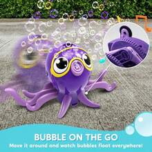 SYNCFUN - Dancing Octopus Bubble Machine, Full Rotating Movement And Automatic Avoidance, Cute Bubble Machine Blower With Solution Refills For Kids - Purple - View 5