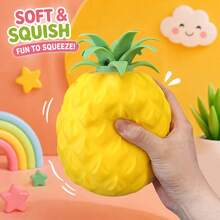 1pc Extra Large Realistic Pineapple Squeeze Ball, Soft Pressure Relief Toy, Slow Rebound Sensory Toy, Fun Squeezing Toy For Kids, Party Favor, Birthday Gift - Multicolor - View 5